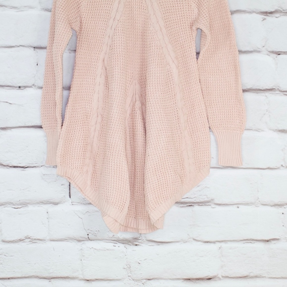 NWOT Agnes & Dora Pink Crewneck Knitted Flare Style Bottom Pullover Sweater Sz S - Picture 3 of 8